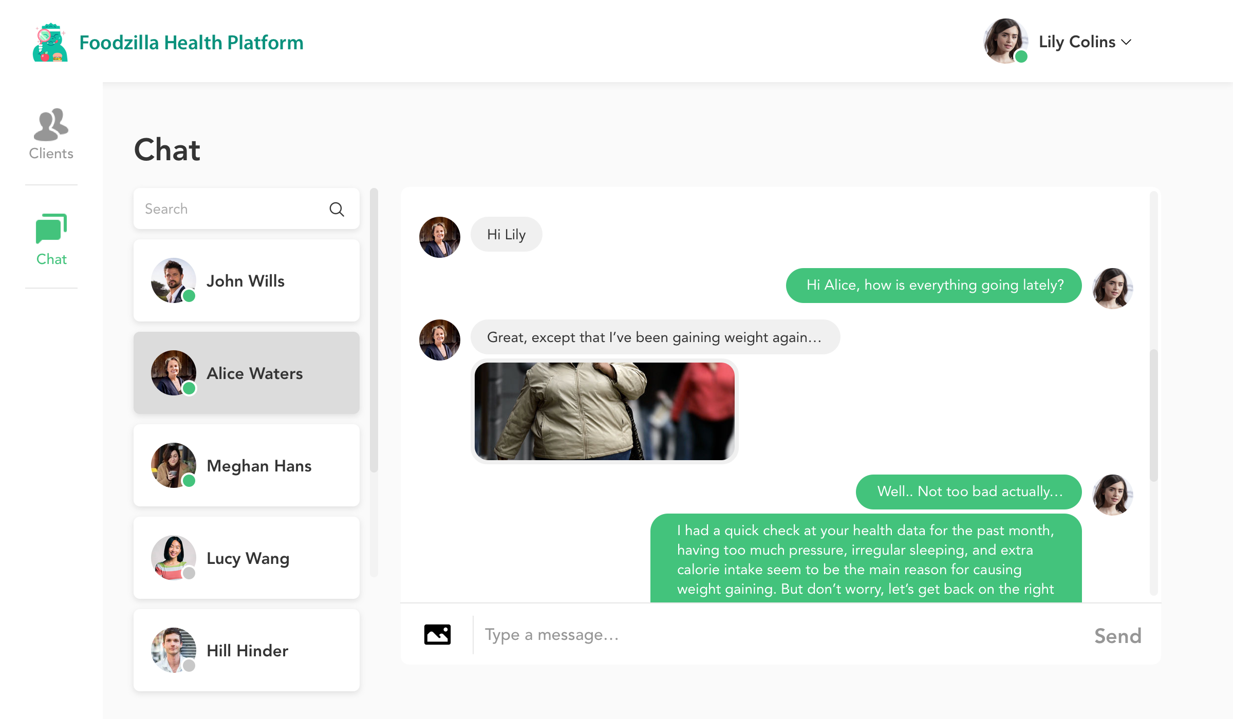 live chat feature