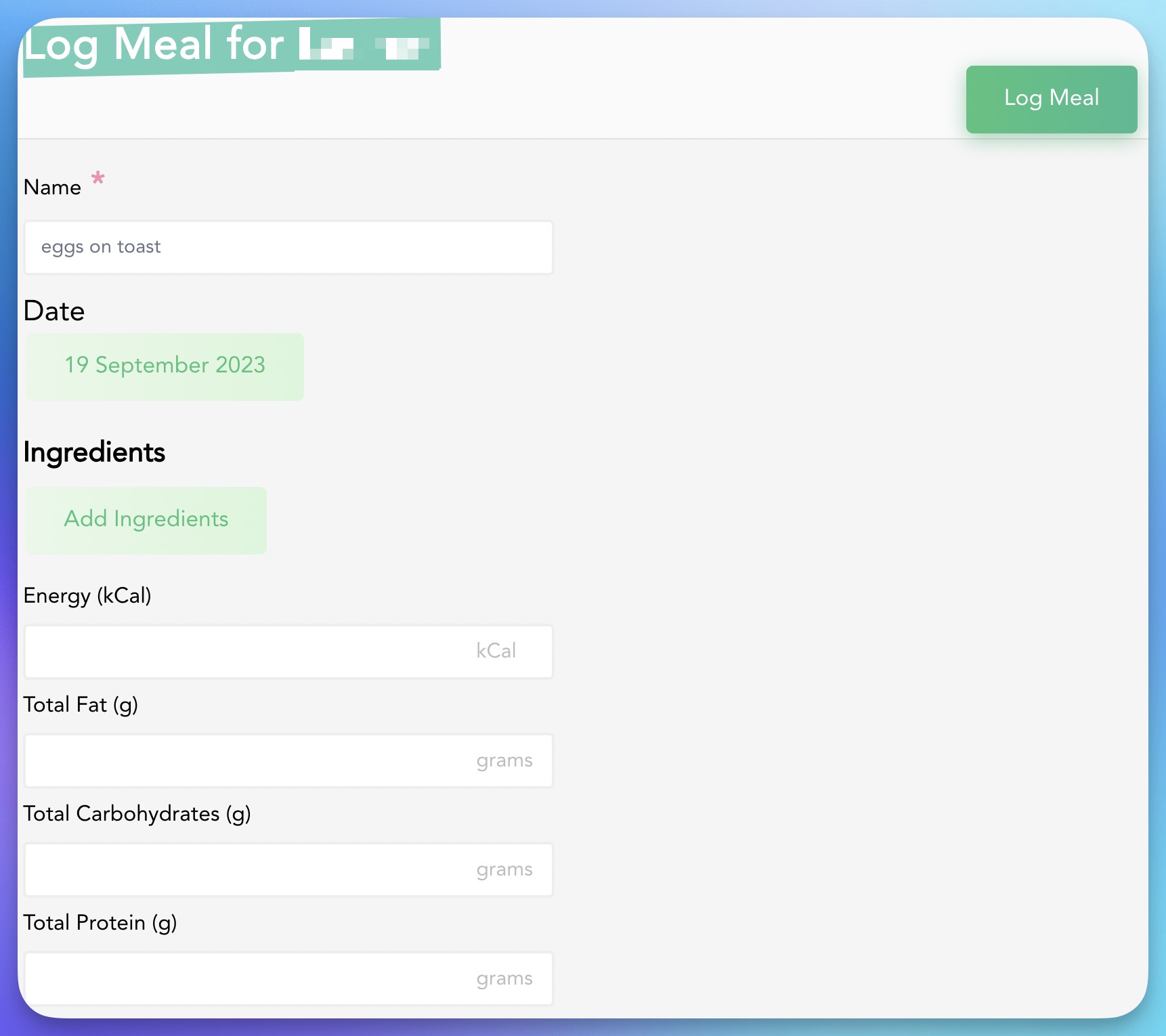 logging foods